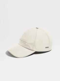 White Technical Fabric Baseball Cap