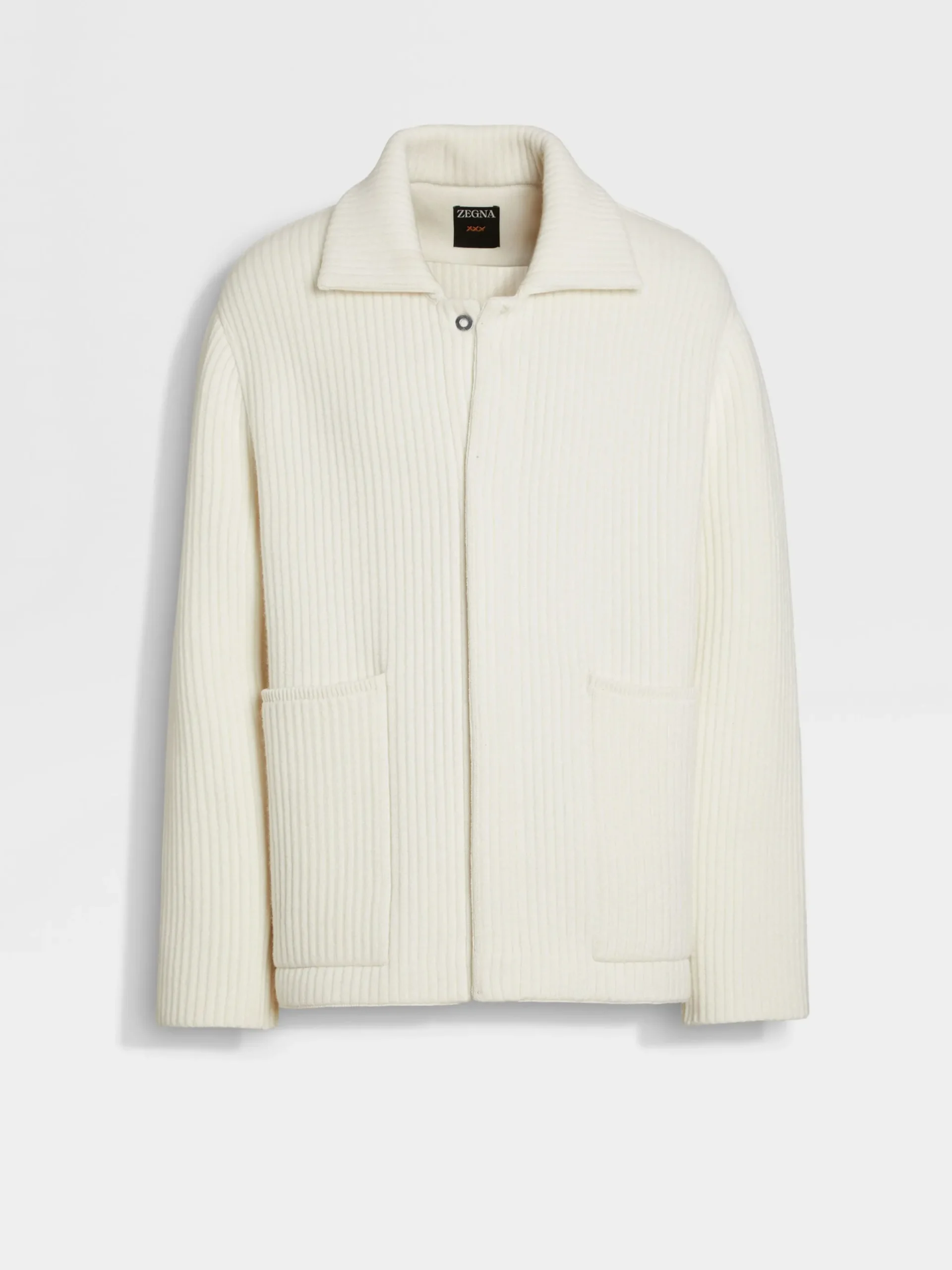 White Wool and Cashmere Chore Jacket