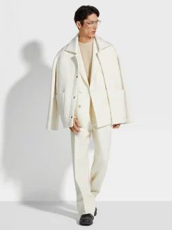 White Wool and Cashmere Chore Jacket