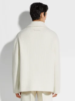 White Wool and Cashmere Chore Jacket