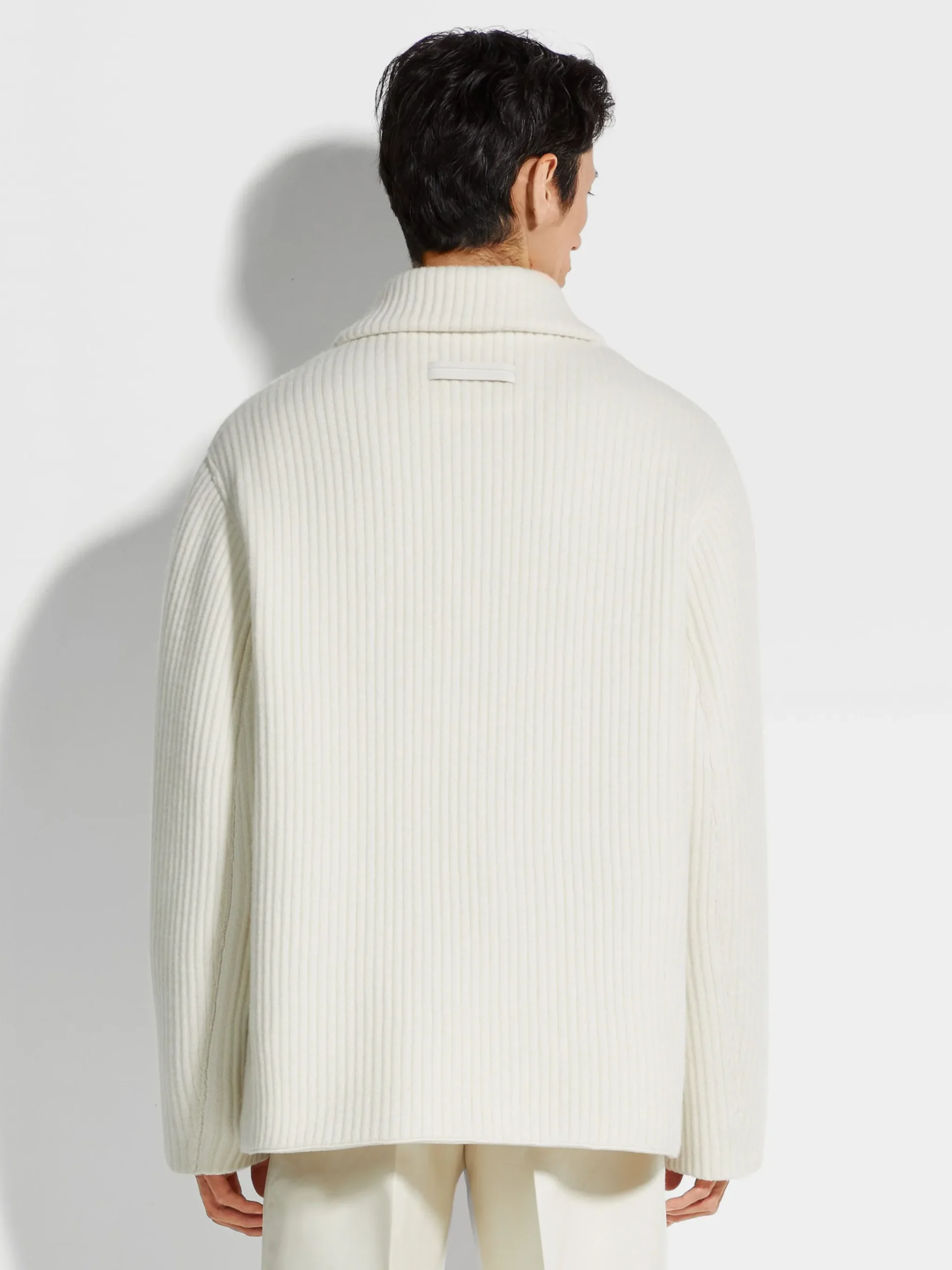 White Wool and Cashmere Chore Jacket